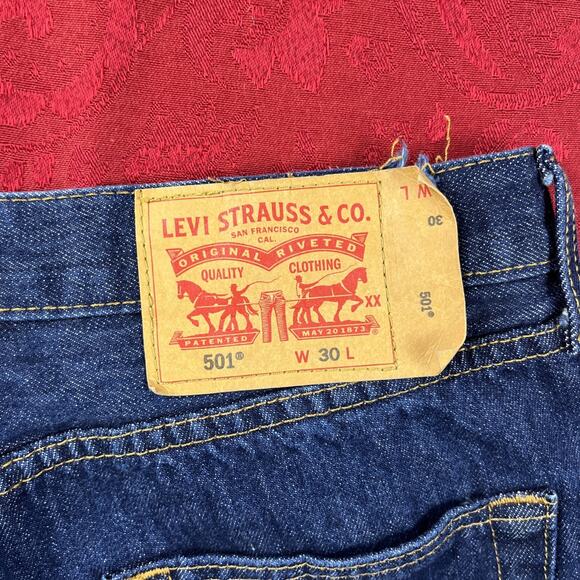 Levis 501 Button Fly Shorts Men 30 Denim Jorts Blue Skater Jean Straight *read‎ - Picture 2 of 10